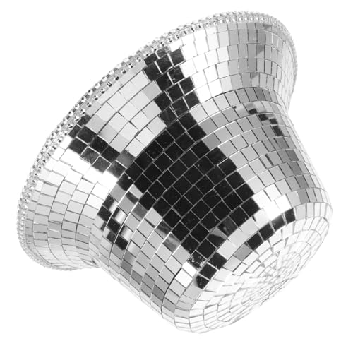 Chapeau de cowgirl miroir argenté effet réfléchissant pailleté disco