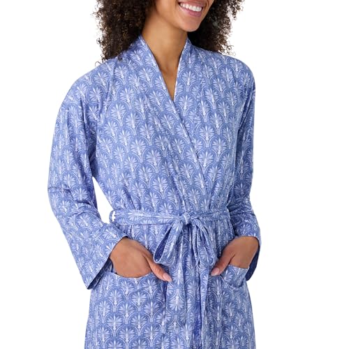 Image of Tommy Bahama - Women's Short Wrap Robe, Long Sleeve Stretch Jersey Kimono with Pockets for Sleep or Lounge