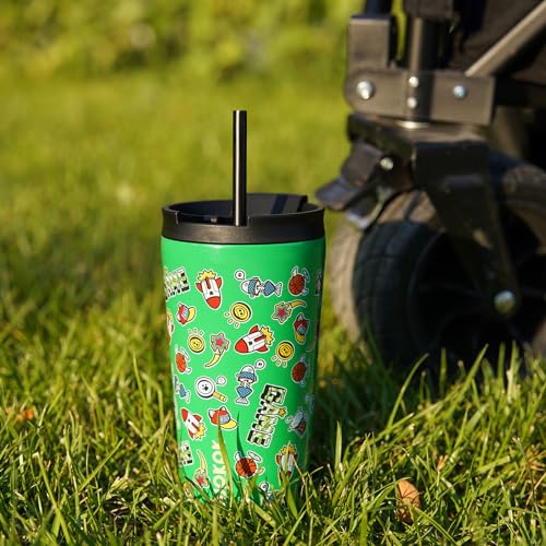 Image of BJPKPK 18 oz Coffee Tumbler with Straw, Insulated Stainless Steel Cup