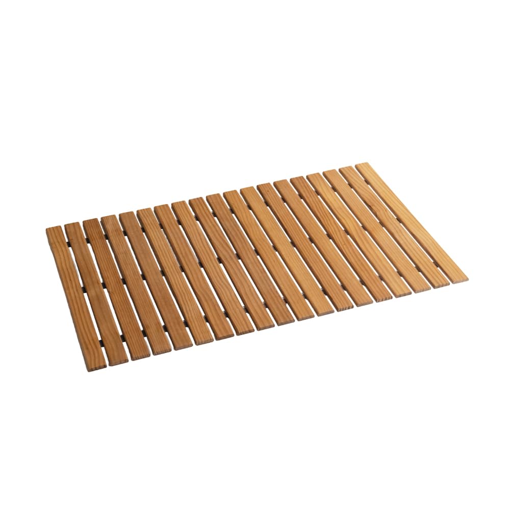 Home Deluxe Saunamatte aus Holz Sanya - Natur I Saunamatte, Saunaunterlage, rutschfeste Saunamatte, Holz Saunamatte, Bambus Saunamatte, hygienische Saunamatte, Saunazubehör, Sauna Bodenmatte,