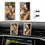 foto ventilador de pie 【Decoración para el coche y recuerdo】Una imagen colorida decora el salpicadero de su coche con los marcos fotos coche para ventilación, haciéndolo especial y llamativo; coloque una foto de un familiar, pareja, amigo o mascota en el marco, ellos le acompañarán en sus largos y aburridos viajes por carretera, aportándole frescura y comodidad.