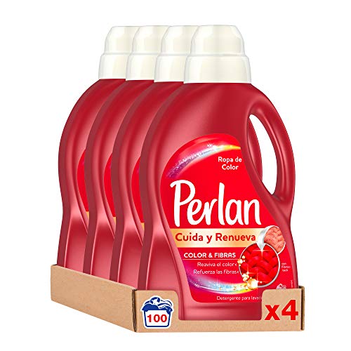 Perlan Detergente Líquido para Ropa de Color  Pack de 4, Total: 100 Lavados (6 L)