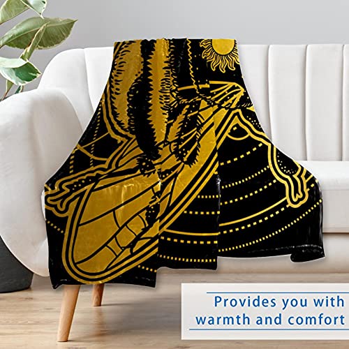 Couverture d'insectes dorés plaid doux chaud lit canapé plage 150x100cm