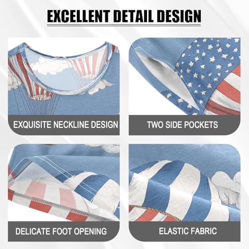 senya Hot Air Balloon Clouds G Summer Pajamas Set Short Cotton Sleepwear 2 Piece4