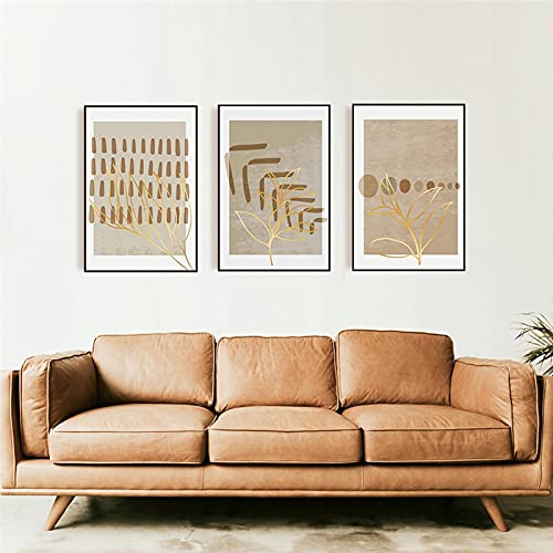 Art affiche minimaliste plante dorée pour décoration maison et salon nordique moderne