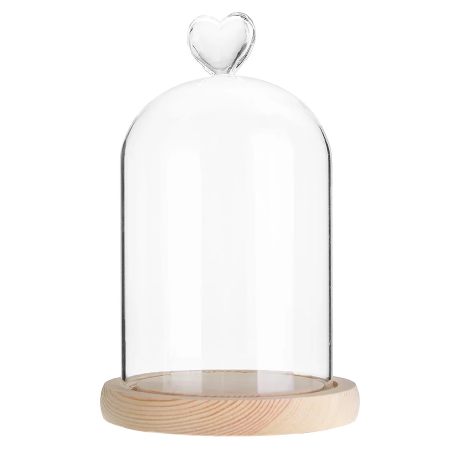 ZYAYNG 4PCS Glass Dome Bell Jar Cloche Display With Wooden Base Home Decor Bedroom Desk Ornaments For Party For Display(10X16CM-C)