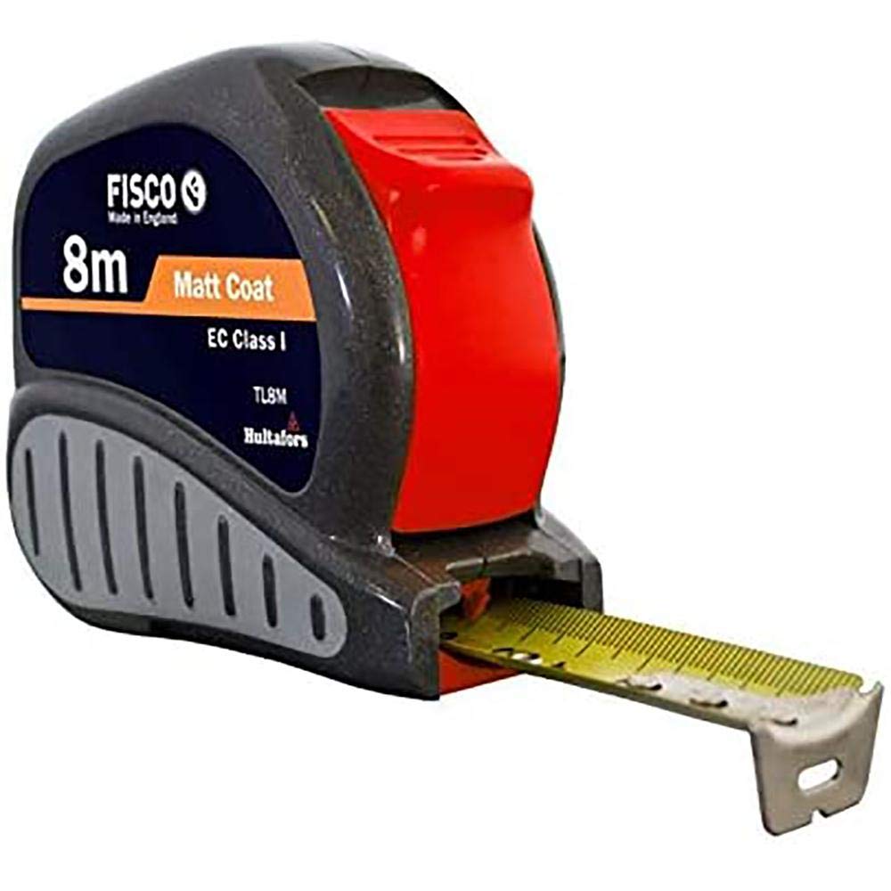 Fisco TRI-LOK - Flexómetro, clase I, con caja ABS y empuñadura de goma, de 5 m x 25 mm