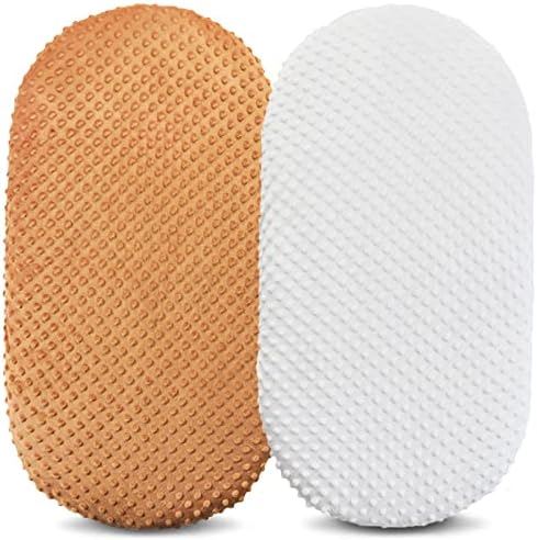 Owlowla Bassinet Sheet Set,Ultra Soft Minky Cradle Sheets Universal Fitted Bassinet Pad/Mattress for Baby Boys Girls(Ivory/Caramel)