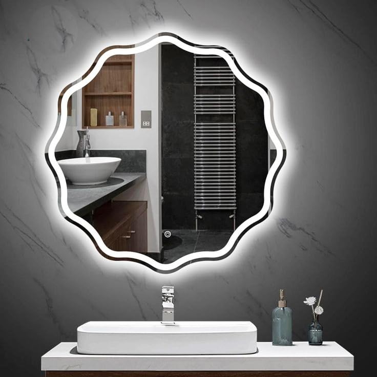 ARC homes Wall Mounted Led Mirror for Bathroom Wall (18 x 18 inches) | Washbasin Mirror with Touch Sensor 3 Color Light Mode (Blue, Warm White, White)-image-25