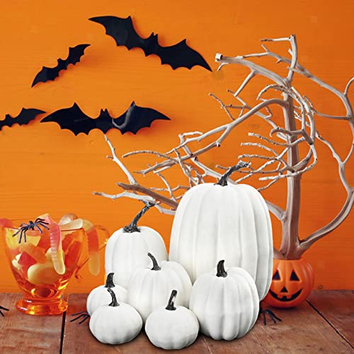 Calabazas artificiales duraderas que evitan manchas en mesas de Halloween 3