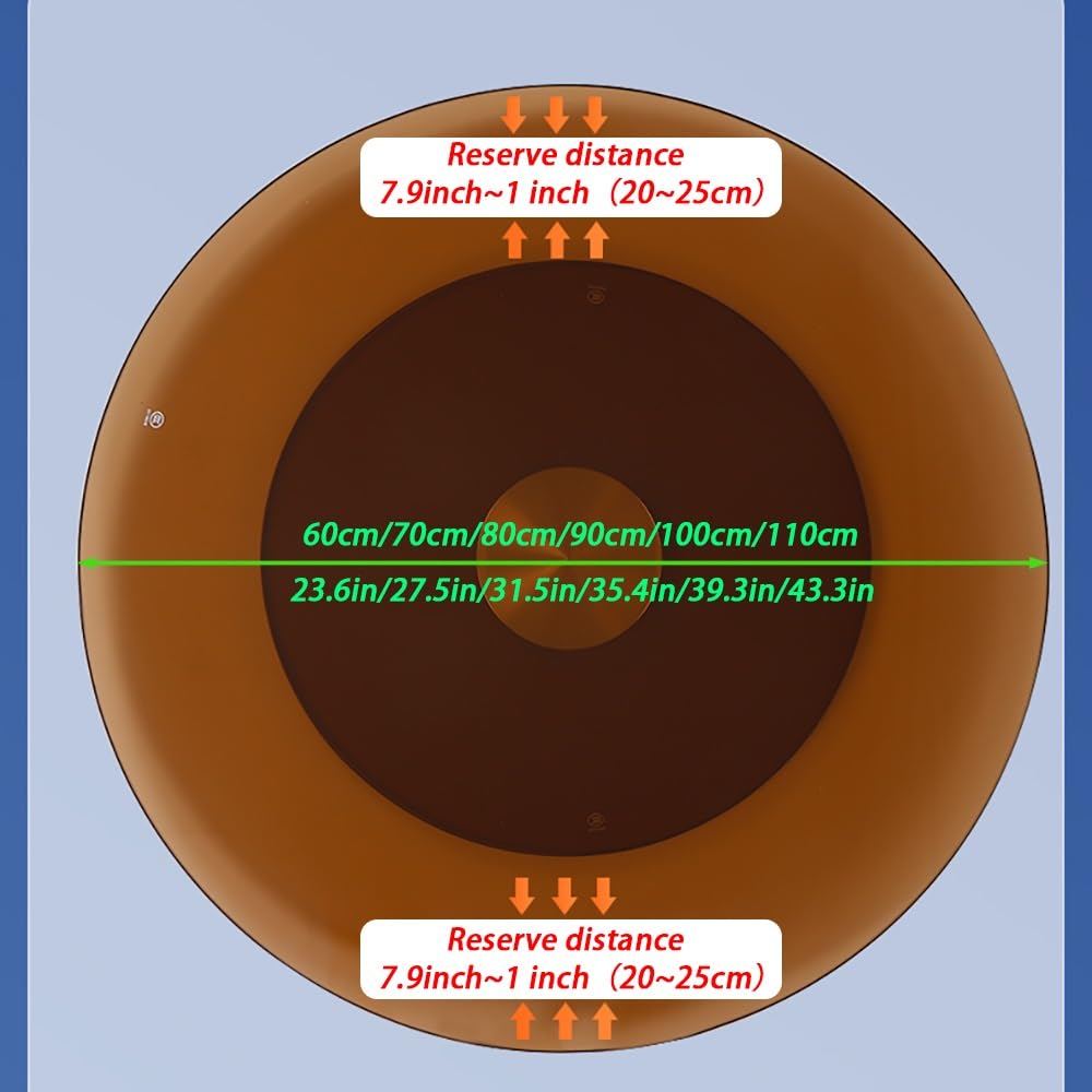 Gramofon, 61 cm, 71 cm, obrotowa taca do serwowania ze szkła hartowanego, płyta obrotowa o 360°, idealna na spotkania rodzinne, bankiety, wesela