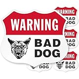 SmartSign “Bad Dog” Funny Warning Decal Set | Five Pack of 2.75