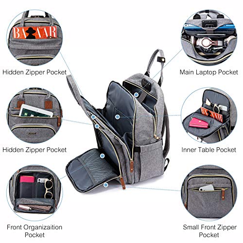 Lovevook Laptop Backpack For Women & Men Unisex Travel Anti-Theft Bag Business Computer Backpacks Purse College School Student Bookbag, Casual Hiking Daypack With Lock, 15.6 Inch, Grey #TOP2