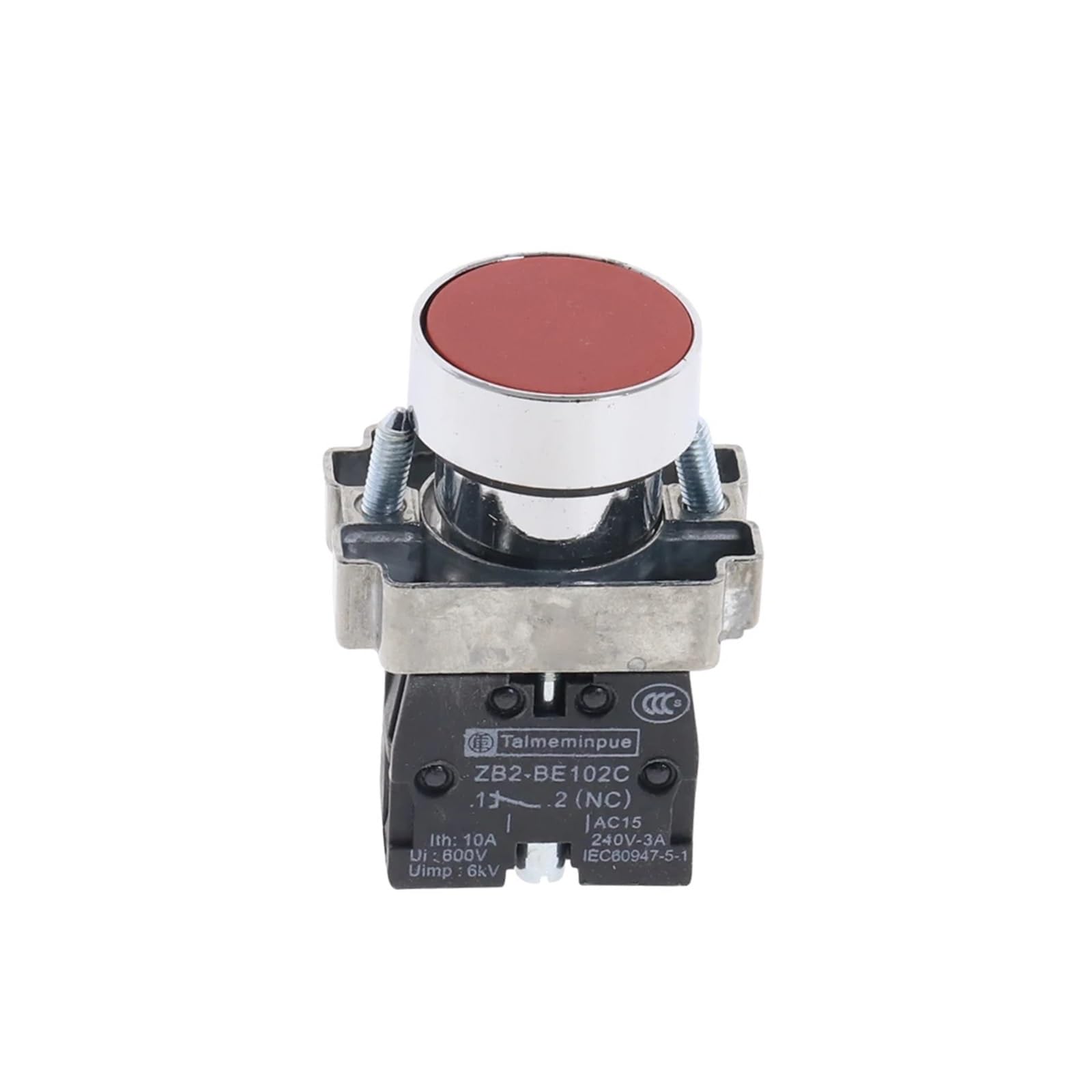 AARTERZZA 5Pcs 22mm Red Momentary Push Button Switch XB2-BA42 1NC