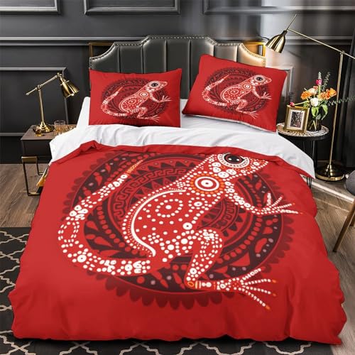 Housse de couette anti-acarien Geckos microfibre douce lit King Size