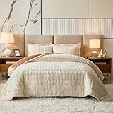 Bettwäsche-Set aus Kaninchenfell, flauschiges Bettwäsche-Set, Queen-Size-Bett, 3-teilig, Kaninchenfell, quadratisch, weich, warm, zottelig, Plüsch, Winter, Flanell, luxuriös, hautfreundlich, cremeweiß