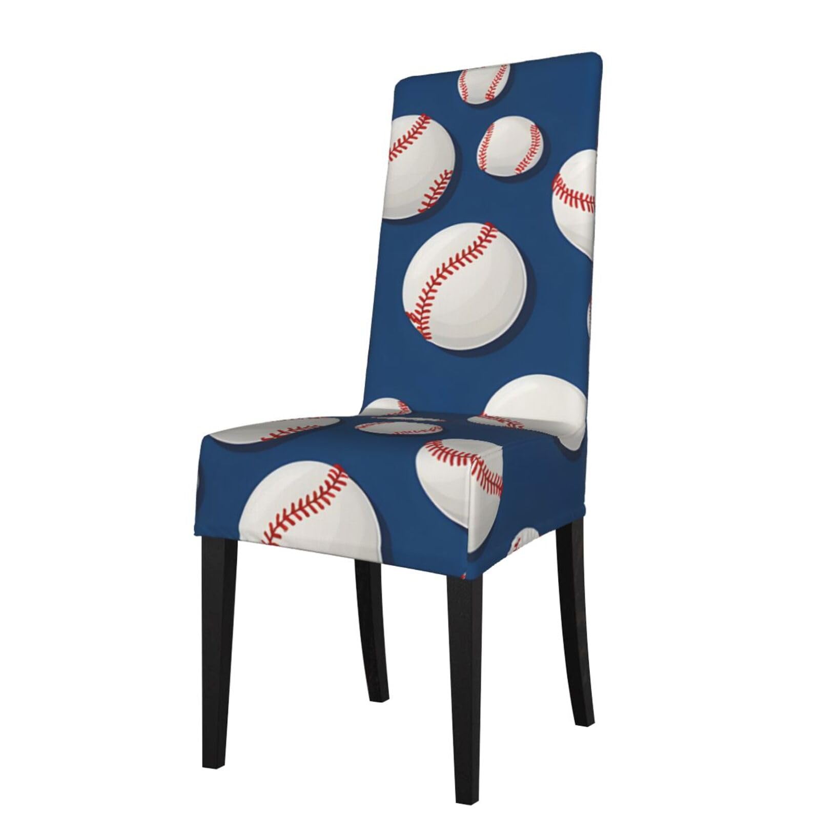 LKYMOH Blue Baseball Pattern, Chair Covers Stretch Chair Slipcovers for Dining Room, for Party Pet Protection Universal Fit Soft Polyester