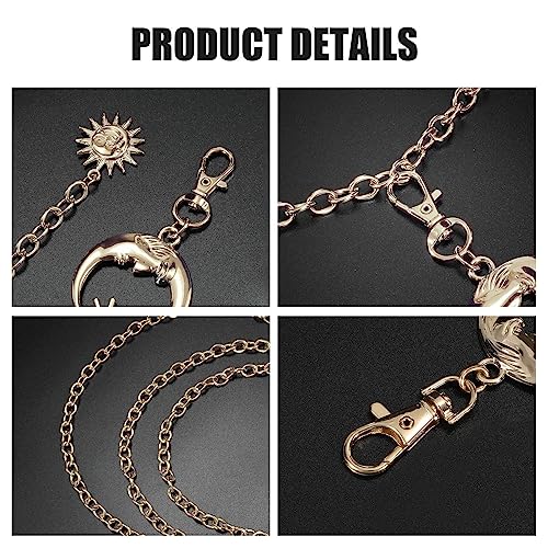 ZJchao Moon Metal Waist Chain Belt Fashionable Decorative Robust No for Women2