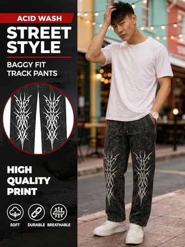 Image of fanideaz Mens Cotton Baggy Trackpant for Men | Streetwear Loose Fit Track Pants for Men | Comfortable Breathable Cotton Casual Wear Lower for man Stylish