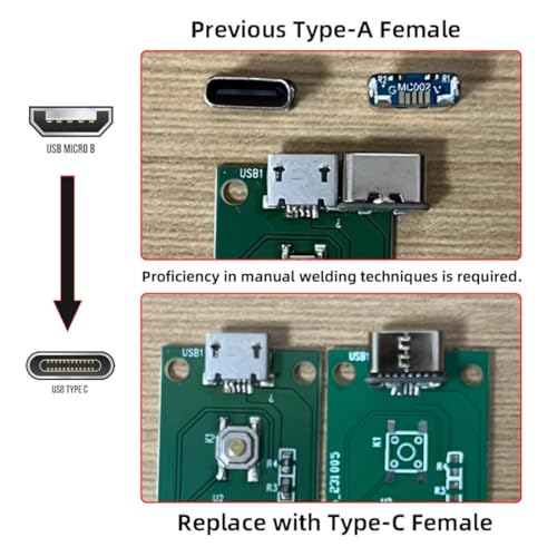 Pack 10 conectores USB C chenyang DIY para reparación miniatura 3