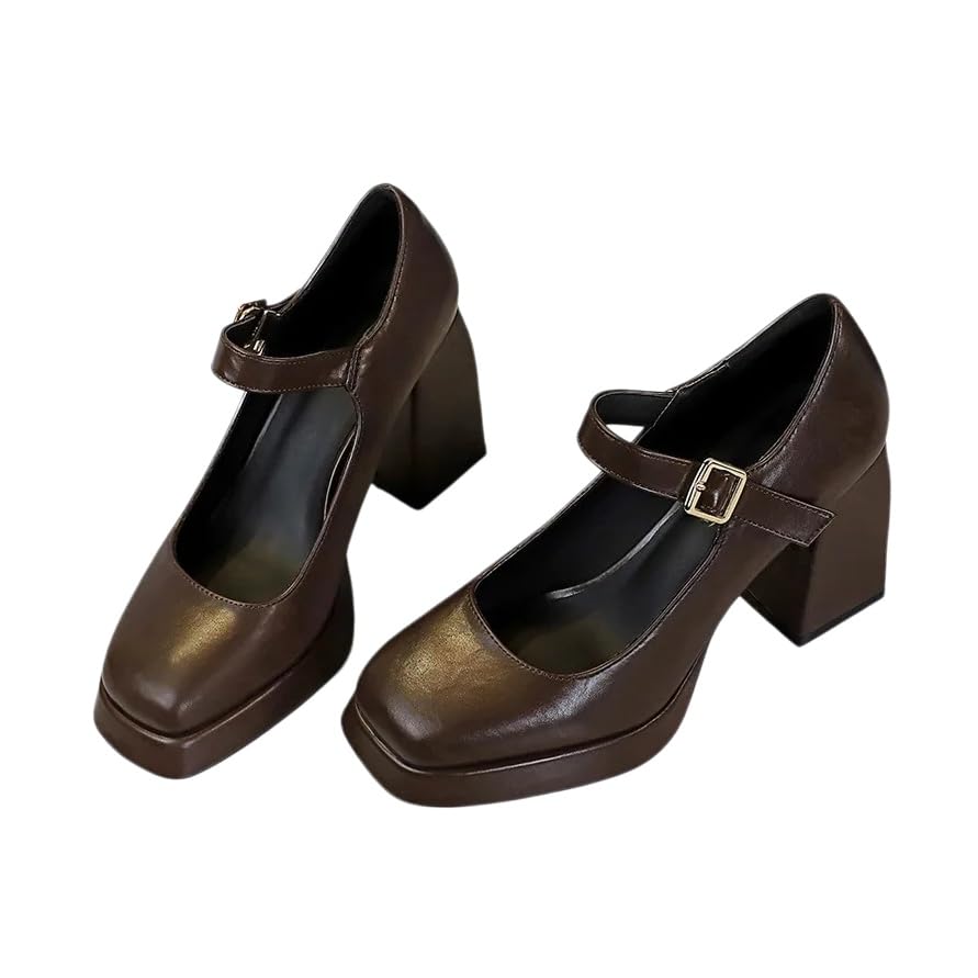 Scarpe Tacco Donna,Eleganti Scarpe con Tacco Alto e Plateau in Stile Vintage