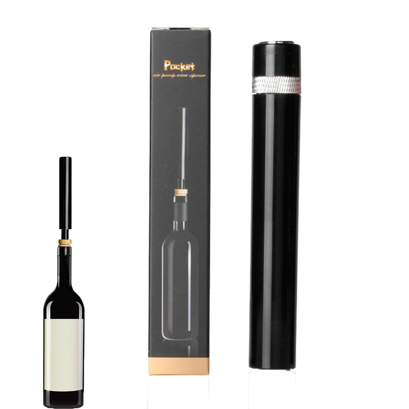 Loritia Wine Opener, AeroPop Needle Type Wine Opener, Travel Portable Air Pressure Pump Wines Bottle Openers, Easy for Home Daily Use (Silver)