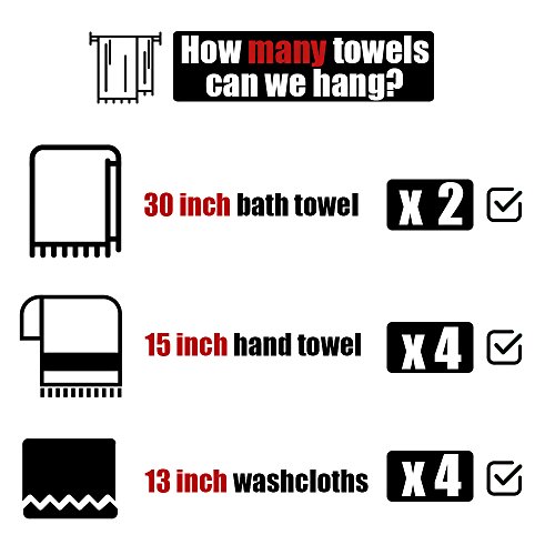 JQK Double Bath Towel Bar, 30 Inch Stainless Steel Towel Rack for Bathroom, Towel Holder Brushed Finished Wall Mount, 33 in Total Length, TB100L30-BN