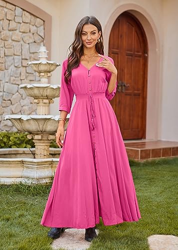Image of Casual Summer Dresses for Women 2026 Maxi Dress Flowy Bohemian Beach Party