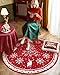 Christmas Round Area Rug 8ft Washable Circle Rugs for Living Room, Non Slip Christmas Tree & Snowflake Large Circle Carpet for Bedroom Kitchen
