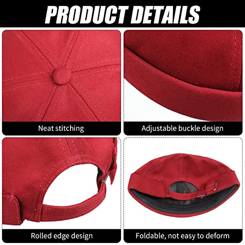 Image of Vabean 12 Pieces Brimless Hat Docker Cap Adjustable Skull Caps for Men Women Rolled Cuff Brimless Beanie Hat, Assorted Color