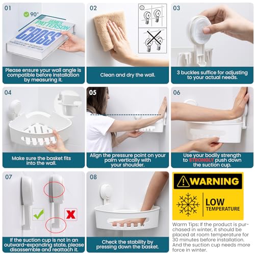 Taili AW819 Suction Corner Shower Caddy 2 Pack thumb #4