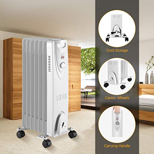 image for R.W.FLAME Space Heater Oil Filled Radiator Heater, 3 Heat Settings, Th