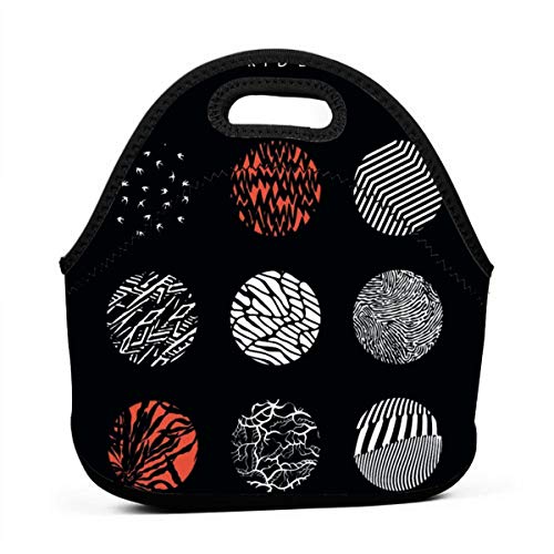 Rose Marlowe 21 Blurryface Pilots Lunch Bag Tote Waterproof Outdoor Travel Picnic Carry Case Lunchbox with Zipper for Womens Mens Boys Girls