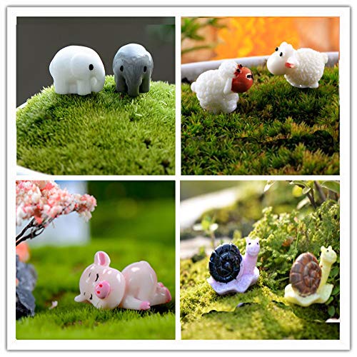 Kbraveo 45Pcs Mini Animals Miniature Ornament Kits Set For Diy,Fairy Gardens Dollhouse Décor,Elephants,Rabbits,Hedgehogs,Hens,Bunnies,Cubs,Chicks,Bees,Cows,Frogs,Snails,Turtles,Puppies,Pigs,Sheep #TOP5