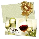 GESCHENKGUTSCHEINcom Gutschein-Set - 10 Gutscheine mit Kuvert & Schleife für Weinhandel Vinotheken Getränkehandlungen, blanko zum selber Ausfüllen