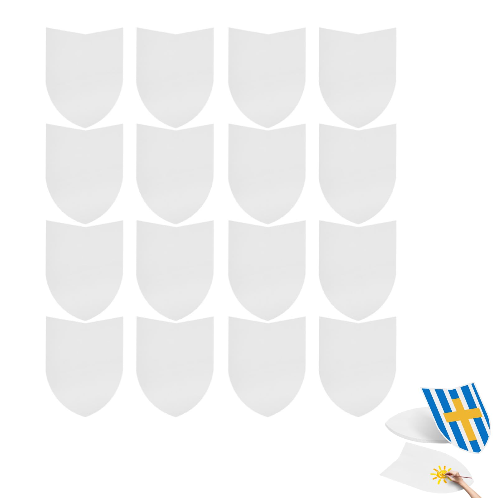 DIY Craft Cardboard Knight Shield, 12pcs Diy Play Shield for Boys Cardboard Easy to Hold for Decoration Medieval Party Decorations for Craft Cosplay Party Supplies