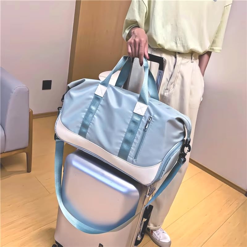 Duffel & Tote Bag for Volvo EX30 2024-2025 - Waterproof Gym Bag with Wet/Dry Compartments & Shoe Pocket - Travel Carry On Luggage, Trunk Organizer for Outdoor,Light Blue3
