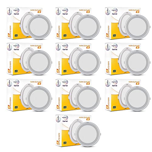 Image of Wipro Garnet 6W Round Led Wave Panel Light for Ceiling|Warm White Light (3000K)|Ultra-Slim Design|Recessed Down Light for False Ceiling|Pop Ceiling Light|Cutout - 100Mm|Pack of 10