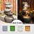 Glitzhome Water Fountain Outdoor, 5-Tiered Stacked Pebbles Outdoor Fountain with LED Lights and Pump, 24.5" H Zen Style Polyresin Waterfall Fountain Water Feature for Garden, Yard, Patio, Porch Decor