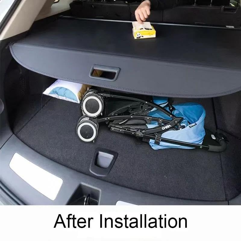 Generico Posteriore Copribagagli Organizzatore Copertura Tenda Bagagliaio per Toyota RAV4 2013-2018 MK4 XA40 Riparo portaoggetti Posteriore partizione di carico Tendalino per Bagagliaio(Canvas)