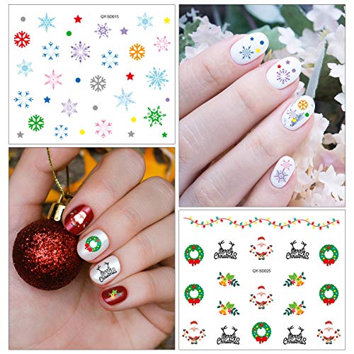 Kalolary 30 fogli Adesivi per nail art natalizi