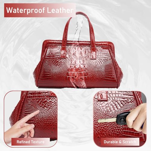Image of Makcr Joacbv Women Fashion Crocodile Print Handbag Shoulder Satchel Top Handle Crossbody Bag