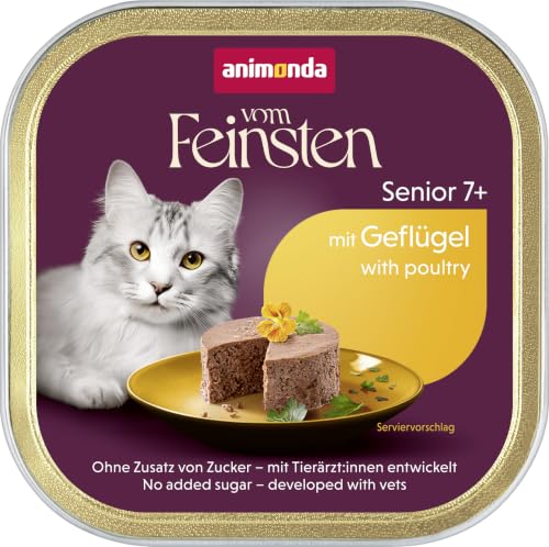 animonda vom Feinsten Senior Katzenfutter nass Nassfutter mit Geflügel (32 x 100 g), Katzenfutter ab 7 Jahren, ohne Getreide ohne Zucker… – Ansicht 1