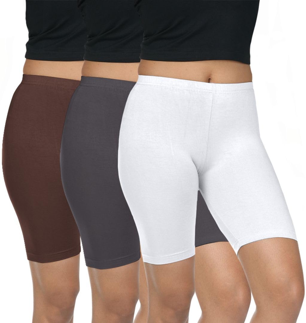 fly birds Pack of 3 Women Viscose Blend Solid Shorts (Brown)-picture-27