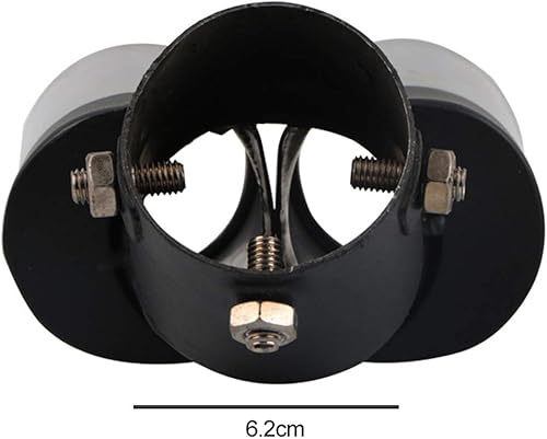 Miniatura 5 de idain Silenciador universal de tubo doble de acero inoxidable para tubo de escape de vehículo, tubo de cola de acero, diámetro de 1.5 a 2.1 pulgadas