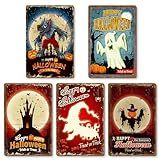Lezalic ブリキ 看板 ハロウィン クリスマス 壁飾り プレート インテリア レトロ 雑貨 ヴィンテージ風 アンティーク調 (ハロウィンver2)