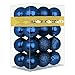 GameXcel Christmas Balls Ornaments for Xmas Tree - Shatterproof Christmas Tree Decorations Large Hanging Ball Navy Blue 2.5" x 24 Pack