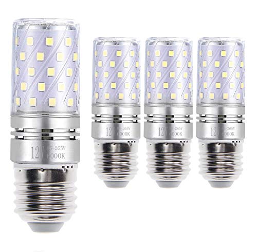 WinnowTe E27 Bombillas Maíz LED 12W, LED Bombillas Candelabros, 6000K Blanco Frío, 1200LM, Bombillas Incandescentes de 100W Equivalentes, No Regulable, Paquete de 4