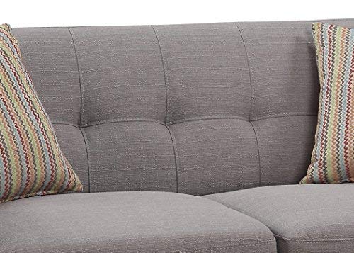 Christies Home Living 3 Piece Sofa Crystal Love Seat and Arm Chair Room Set, Gray
