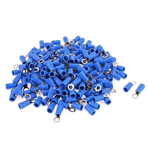 Davitu 100PCS New Ring Ground Insulated Wire Connector Electrical Crimp Terminal 14-16AWG -M25 - (Color: as Show)